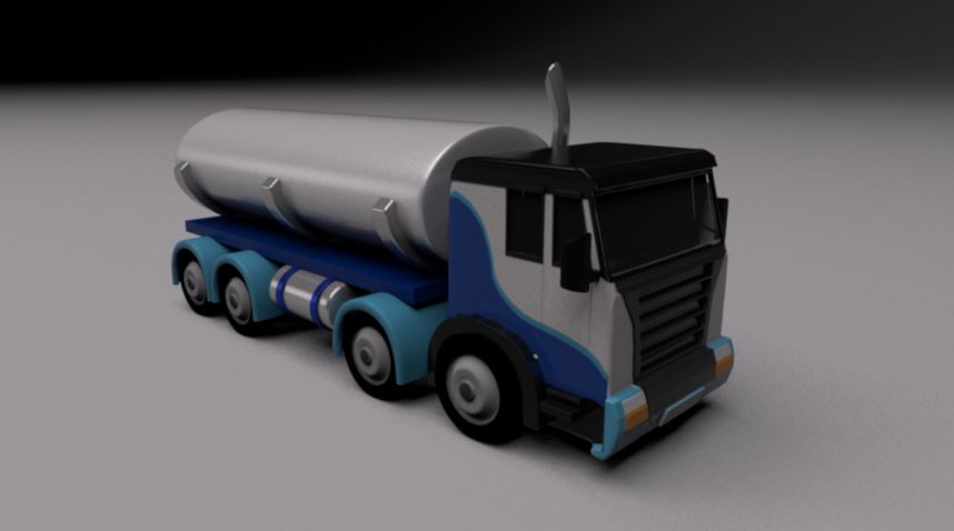 Milk Truck Model Textured