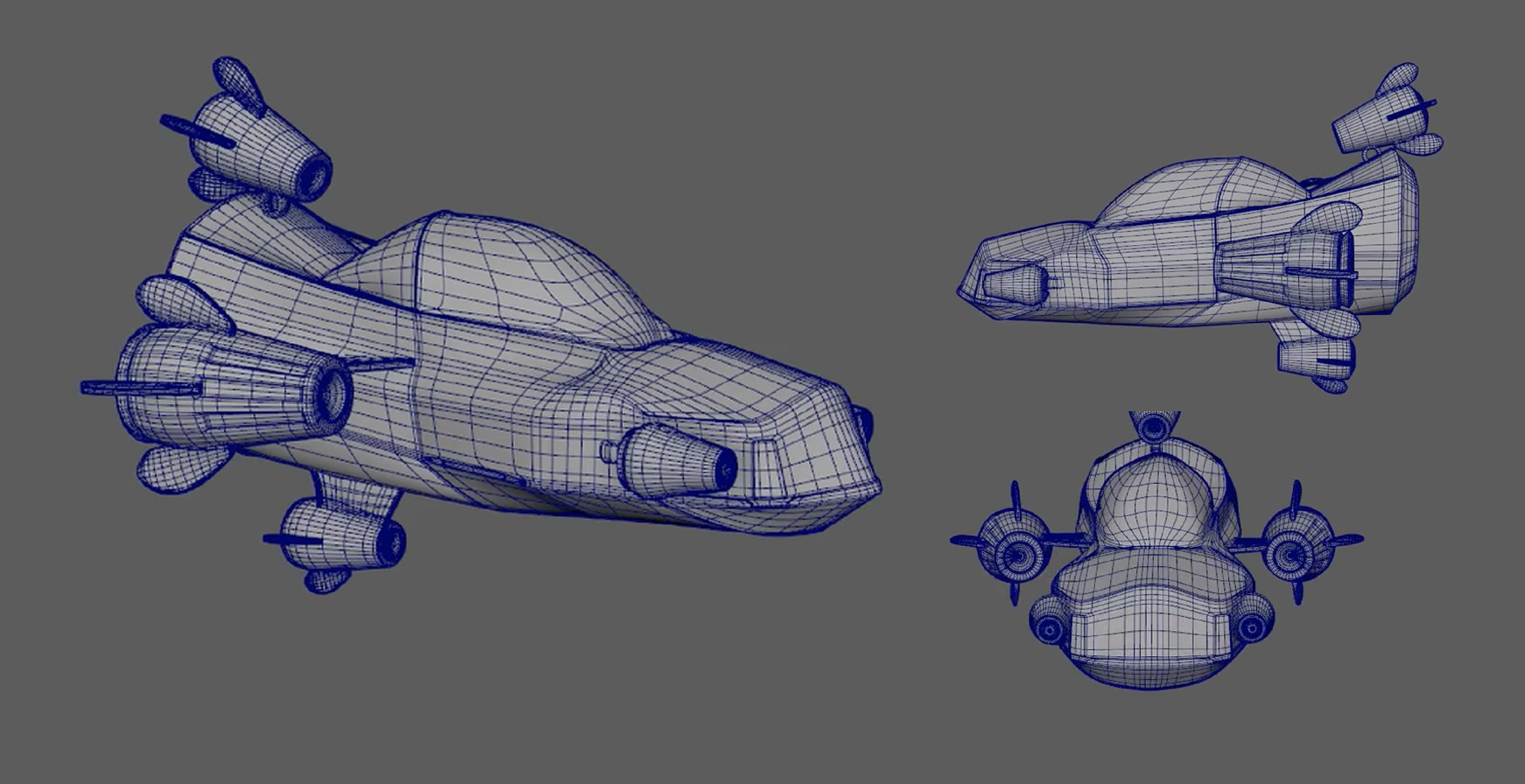 Rocket ship Wireframe